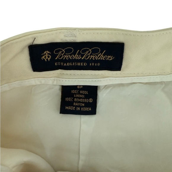 Brooks Brothers Beige Wide Leg Wool Dress Pants Size 6P - Picture 3 of 6